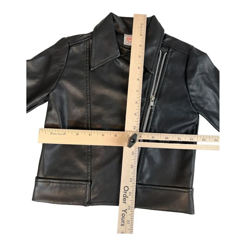 Wonder  Nation Biker Jacket‎ Faux Black Leather Kid's XS
